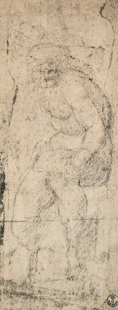 Male Nude, Study by Michelangelo Buonarroti
